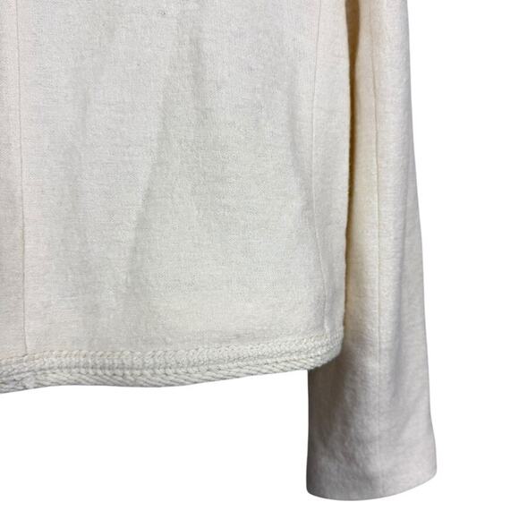 Talbots Ivory Womens Boiled Wool Blend Suit Jacket Blazer Career Classic sz 10 - Picture 11 of 16